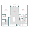 B1 Two bedroom, Two bathroom